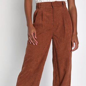 Rust Orange Corduroy High Waisted Wide-Leg Pants XS